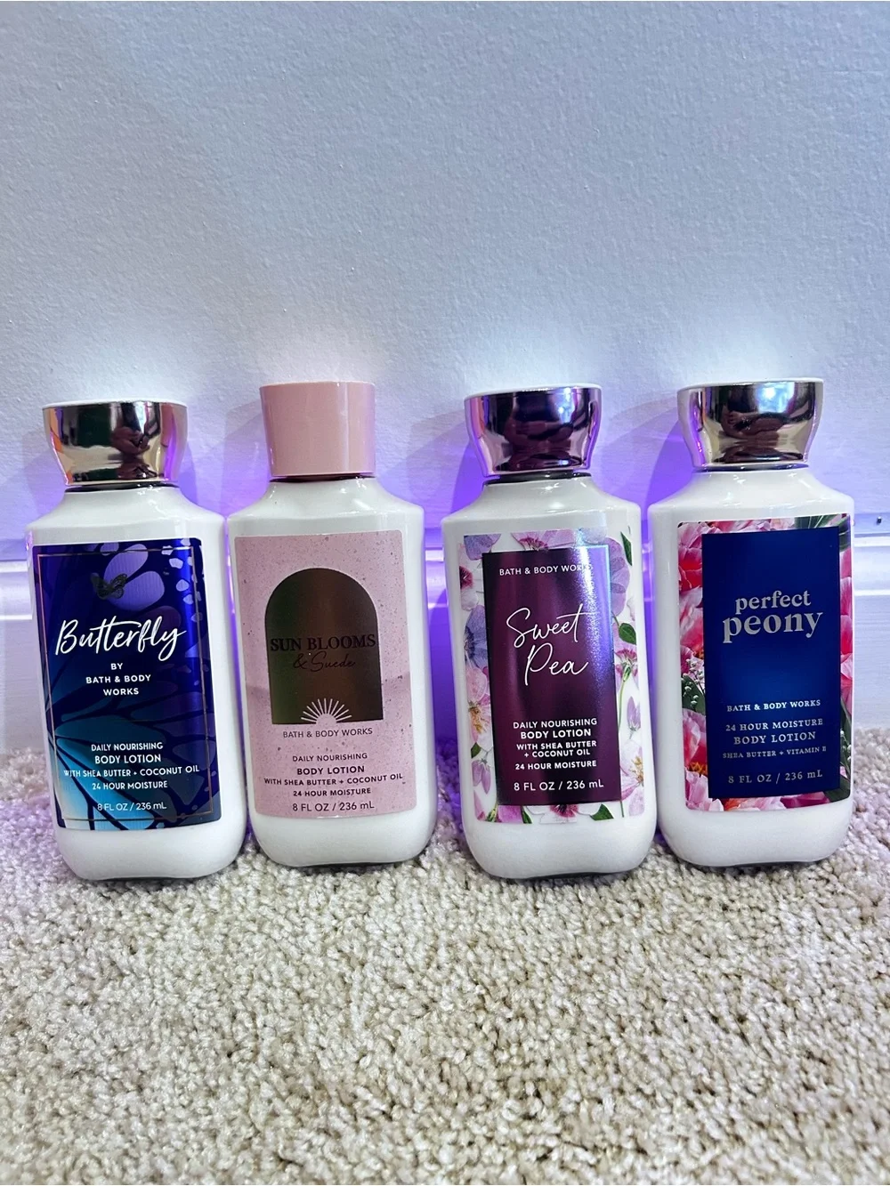 Bath & Body Works Pink & Purple Floral Body Lotions Set